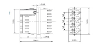 LC Quad Adapter Asymmetric, no flange