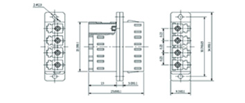 LC Quad Adapter Asymmetric, with flange