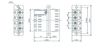 LC MM Quad Adapter Asymmetric, with flange