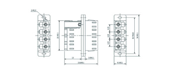 LC MM Quad Adapter Asymmetric, with flange