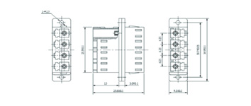 LC MM Quad Adapter Asymmetric, with flange
